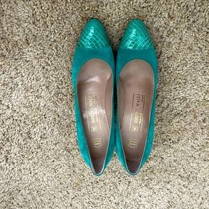 Vintage Bruno Magli Teal Pumps 6